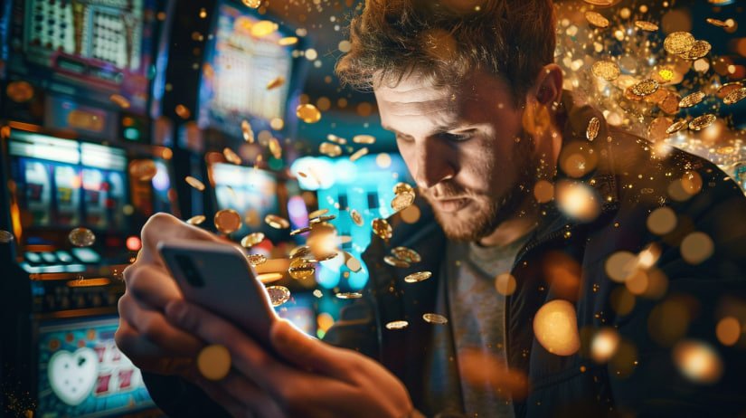 Antarmuka permainan Mega Moolah di aplikasi mobile totogaming menampilkan gulungan slot dan simbol satwa liar